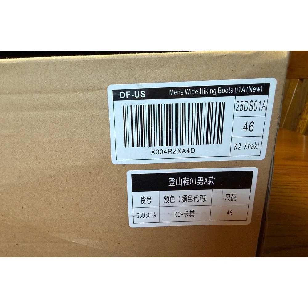 Orthocomfoot Mens Wide Hiking Boots: 01A Khaki Black Size 46 EU 12 US 25DS01A